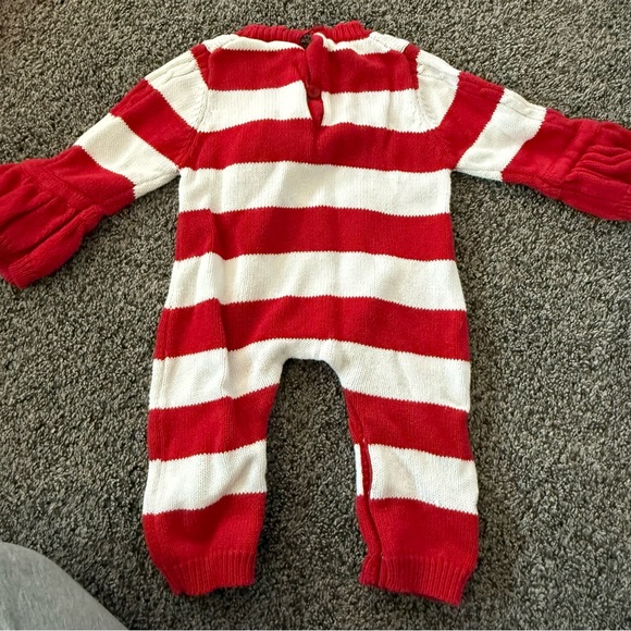 Mud Pie Red and White Striped Kids Body Suit - Picture 3 of 3